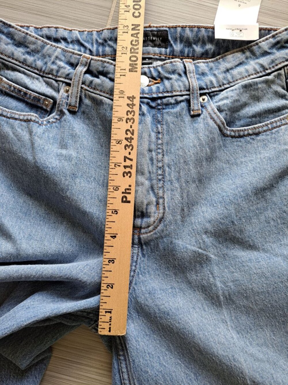 New Size 6 Wide Leg Free Assembly Womens High-Rise Light Wash Denim Jeans Tags - Picture 13 of 13